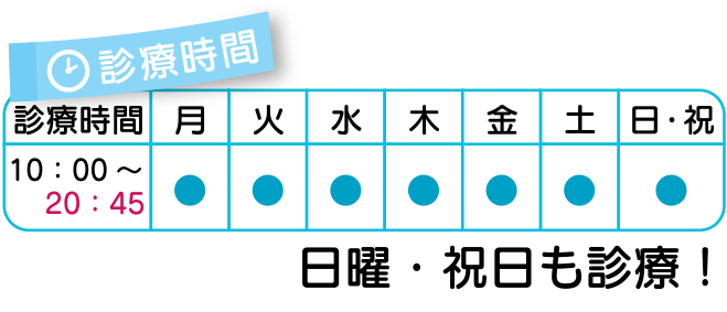 船橋整骨院　診療時間